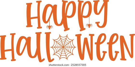 Diseño de tipografía de Halloween en fondo aislado transparente blanco liso para tarjeta, camisa, sudadera con capucha, sudadera, ropa, tarjeta, etiqueta, taza, icono, póster o insignia, feliz Halloween