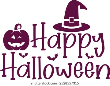 Diseño de tipografía de Halloween en fondo aislado transparente blanco liso para tarjeta, camisa, sudadera con capucha, sudadera, ropa, tarjeta, etiqueta, taza, icono, póster o insignia, feliz Halloween