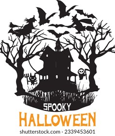 
Halloween Typography Design. Printing For T shirt, Banner, Poster etc.