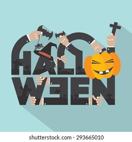 Halloween Typography Design Vector Illustration