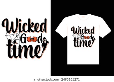 Halloween Typography haunted and creepy   t shirt design
