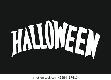 Halloween typography illustration hand drawn texture cartoon style