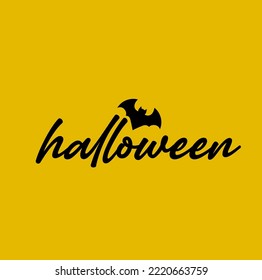 Halloween typography on yellow background. Halloween typography .