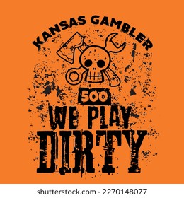 halloween typography poster design with skull and hand drawn vector
