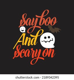 Halloween typography t shirt design template 