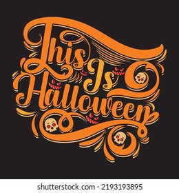 Halloween Typography t shirt design With custom vector 