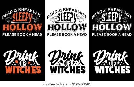 Halloween Typography t shirt Design bundle 
