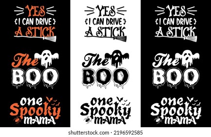 Halloween Typography t shirt Design bundle 