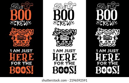 Halloween Typography t shirt Design bundle 