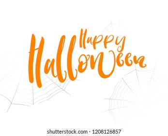 Halloween typography text. Halloween typography with spiderweb for greeting, poster,banner, flyer and card.