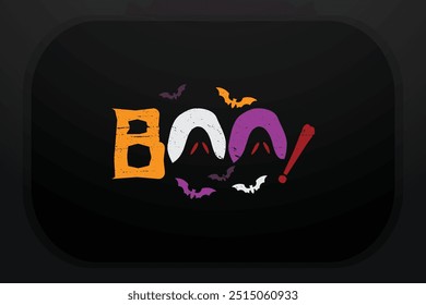 Halloween Typography T-shirt Design Boo 