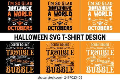 Paquete de diseño de camiseta de tipografía de Halloween, Citas de Halloween Paquete de diseño de camiseta,
Plantilla de diseño de camiseta de Halloween feliz