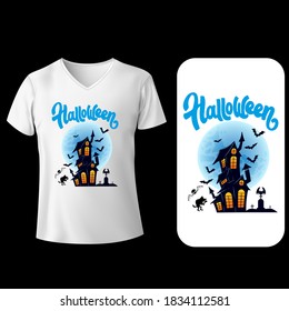halloween typography t-shirt design. Ready to print for apparel, poster, illustration