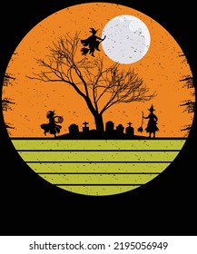 Halloween typography vector custom t-shirt design.