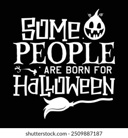 Halloween typography witch broom typography design