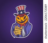 halloween uncle sam cartoon design