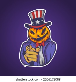 halloween uncle sam cartoon design