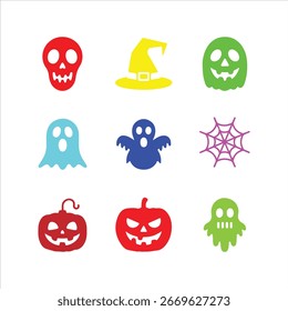 Halloween vactor art icon pack bandle
