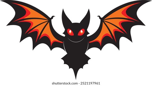 Murciélago vampiro de Halloween con alas extendidas