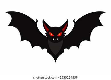 Murciélago vampiro de Halloween con alas extendidas en la Ilustración vectorial nocturna de miedo