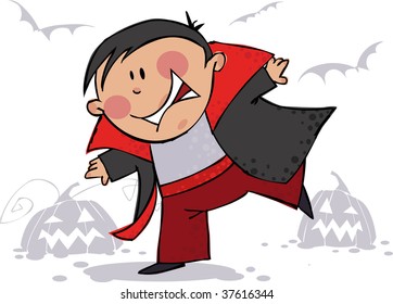 Halloween vampire boy