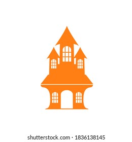 Halloween Castillo de vampiros ilustración plana de vector