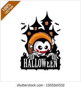 Halloween Vampire Castle Logo Vector