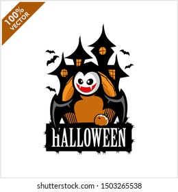 Halloween Vampire Castle Logo Vector