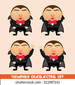 Halloween vampire character set