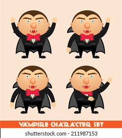 Halloween vampire character set