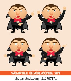 Halloween vampire character set