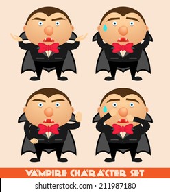Halloween vampire character set