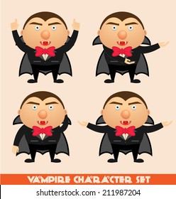 Halloween vampire character set