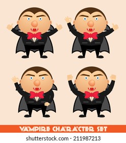Halloween vampire character set