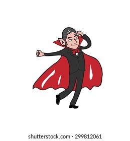 Halloween vampire dancing cartoon vector