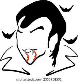 Halloween Vampire or dracula is the one of the most favourite horror character. Blood, fangs, and bats are the feature of spooky figure.