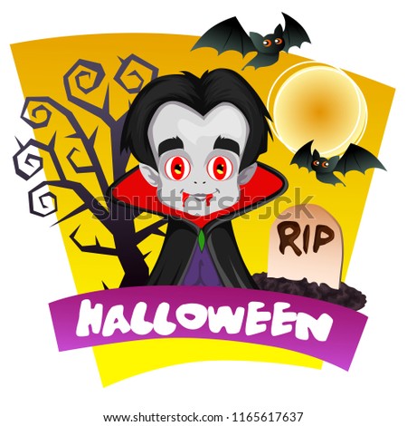 Halloween Vampire Dracula Theme With Grave And Dead Tree Halloween Vampire Dracula Theme With Grave And Dead Tree