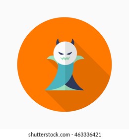 Halloween vampire icon, Vector flat long shadow design. Halloween concept.