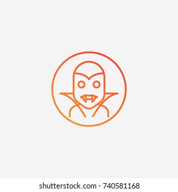 Halloween vampire icon.gradient illustration isolated vector sign symbol