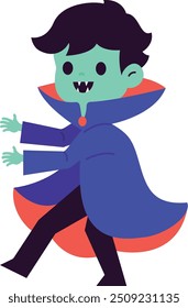 Ilustração de fantasia de vampiro de Halloween