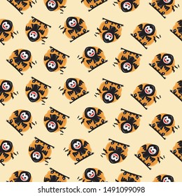 Halloween Vampire Seamless Pattern Vector