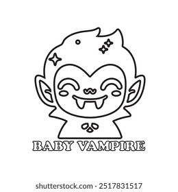 Arte vectorial de vampiro de Halloween para el libro de dibujo