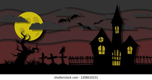 Halloween vector 3d illustration.