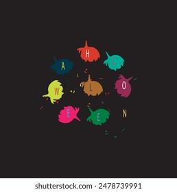 Halloween vector art work color full pumpkin scary vector text graphic design halloween icon artwork style
