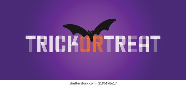 Halloween vector background with bat and purple accent, scary seasonal concept for business and sale purposes, wide web banner