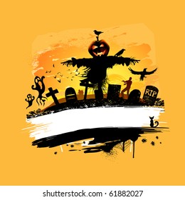 Halloween vector background design with room for text.