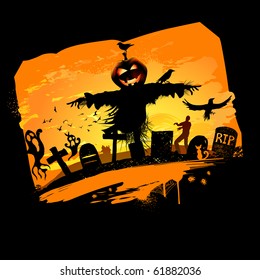 Halloween vector background design with room for text.