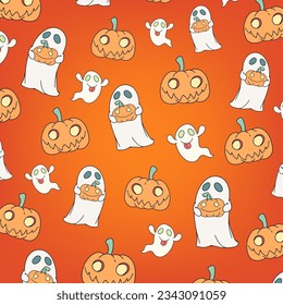 Halloween vector background. Happy Halloween banner or party invitation background. hand drawn style. Cute background design for Halloween. Vector illustration.