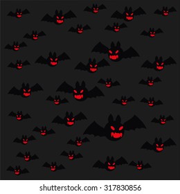 Halloween vector background pattern. Bat fly, Halloween symbols.