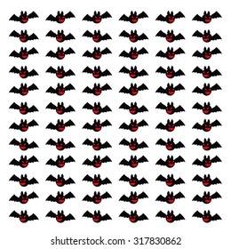 Halloween vector background pattern. Bat fly, Halloween symbols.